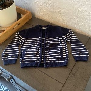 Baby bol zip sweater 24M / 92 cm blue and white stripes